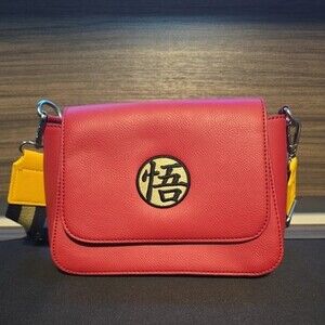 Loungefly Dragon Ball Z Red Faux Leather Purse w/ Multicolor Strap Nwot